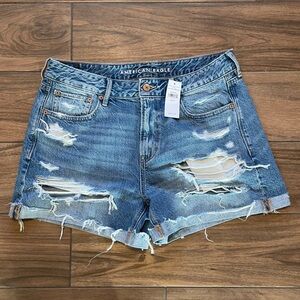 NWT American Eagle Outfitters Blue Distressed Tomgirl Women's Shorts